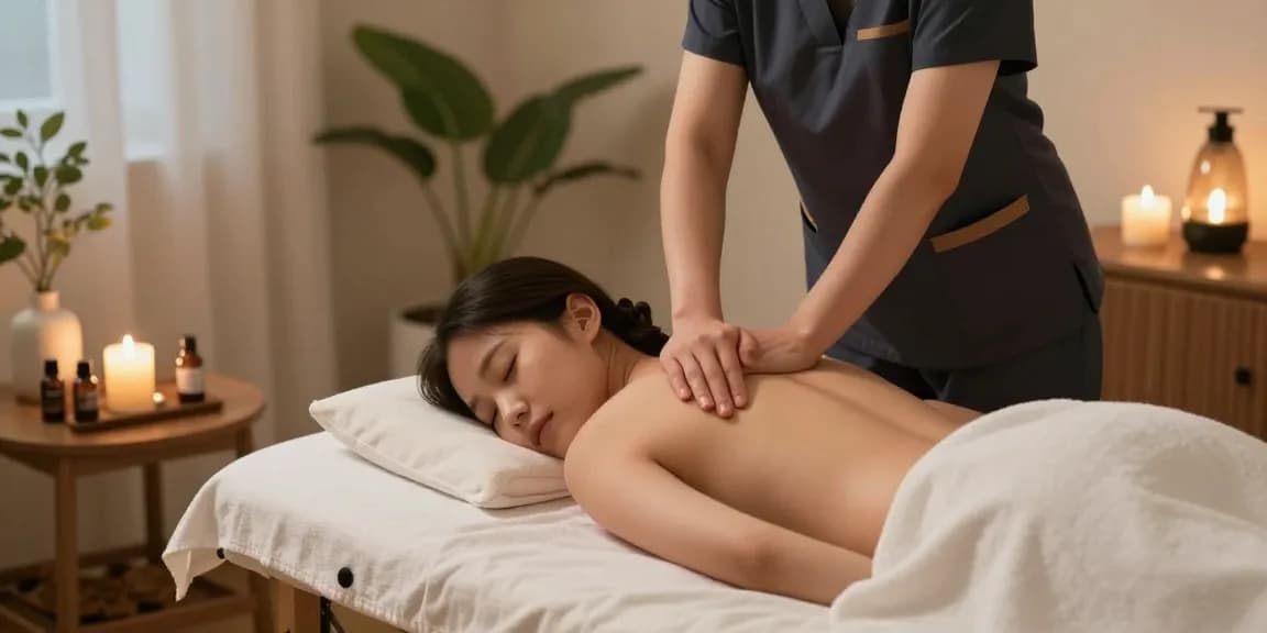 마포출장안마로 편안한 마사지 서비스를 받는 장면