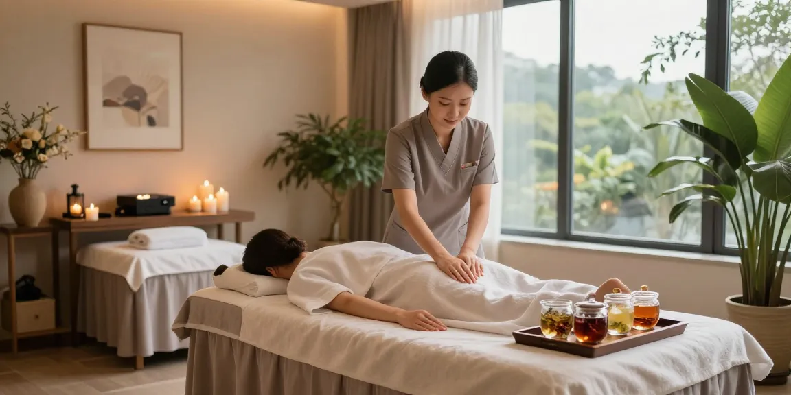 Serene op site with massage therapy in a tranquil spa setting, representing quality 오피사이트 services.
