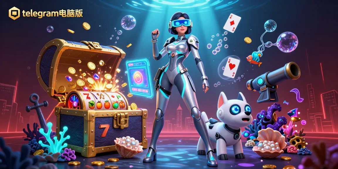 在这个生动的3D赌场场景中,与telegram电脑版一起赢得大型老虎机的胜利!