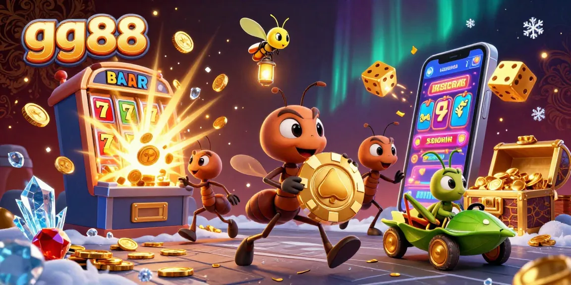 Experience thrilling casino action with gg88 as ants pull off a heist through a vibrant jackpot scene.