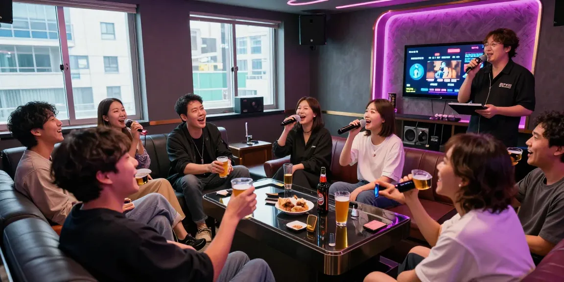 인천쓰리노에서 친구들과 노래를 즐기는 흥겨운 분위기