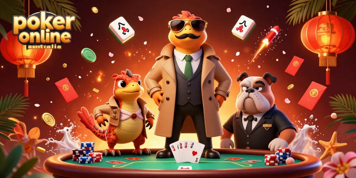 Experience thrilling poker online australia with 3D raptors in a trench coat sneaking into a VIP lounge.