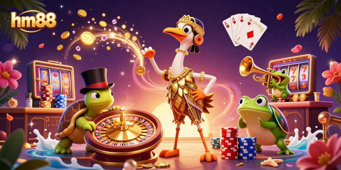 Experience thrilling gameplay at hm88 with vibrant characters and casino elements in action.