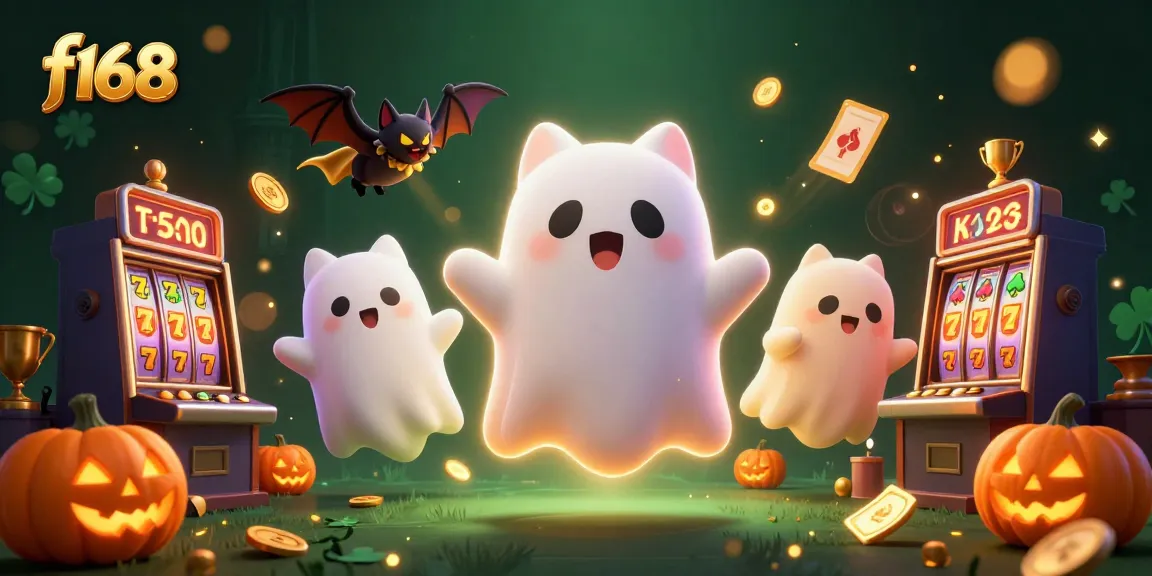 Engage with f168's thrilling slot adventure featuring ghost cat and vampire bat in a haunted casino.