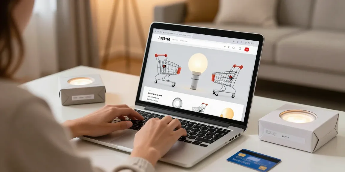 Lustre led products showcased in an online shopping experience with best deals for lighting solutions.